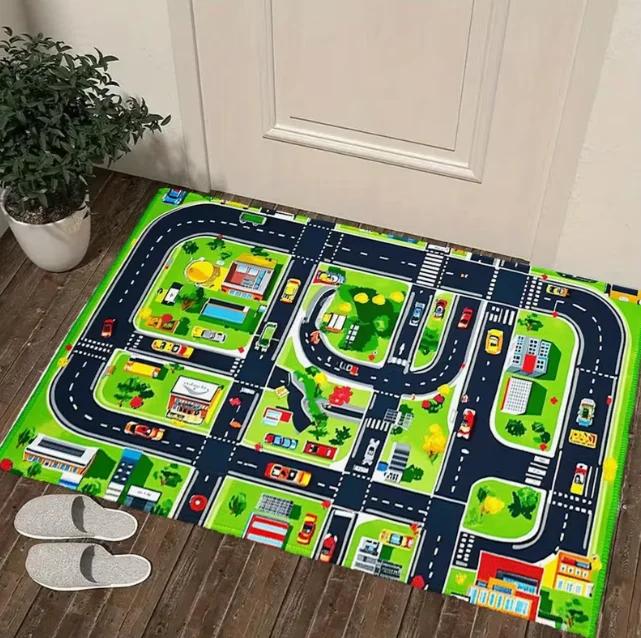 Machine Carpet Urban Transportation Theme Gray Yellow Green Main Color Road Architecture Living Room Coffee Table Floor Mats 40cmx60cm
Machine Carpet Urban Transportation Theme Gray Yellow Green Main Color Road Architecture Living Room Coffee Table Floor Mats 40cmx60cm