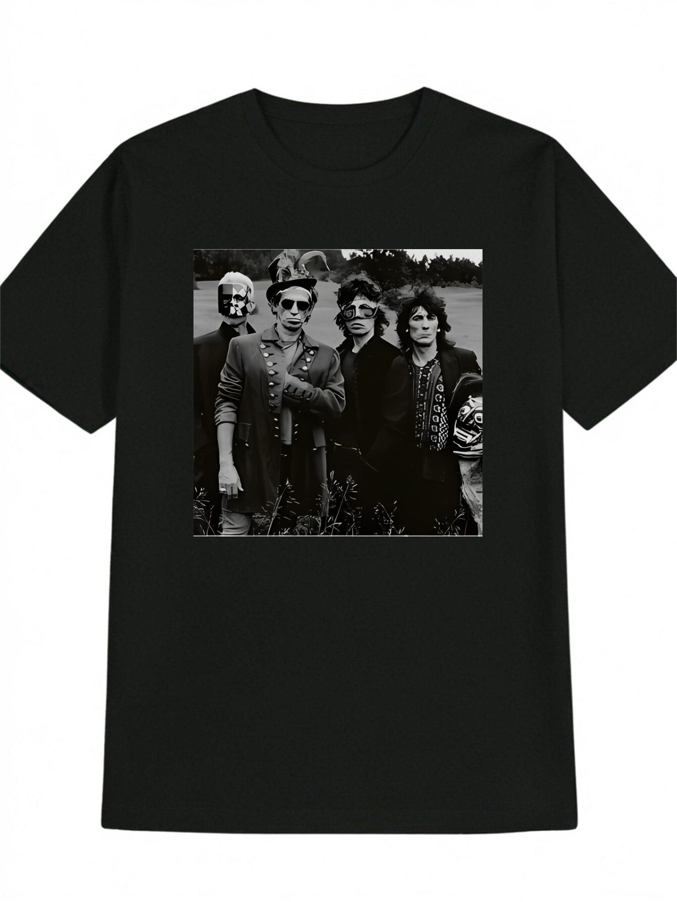 Casual Graphic T-shirt with Vintage Character Mask Print - Black Round Neck Summer Tee XL
Casual Graphic T-shirt with Vintage Character Mask Print - Black Round Neck Summer Tee XL