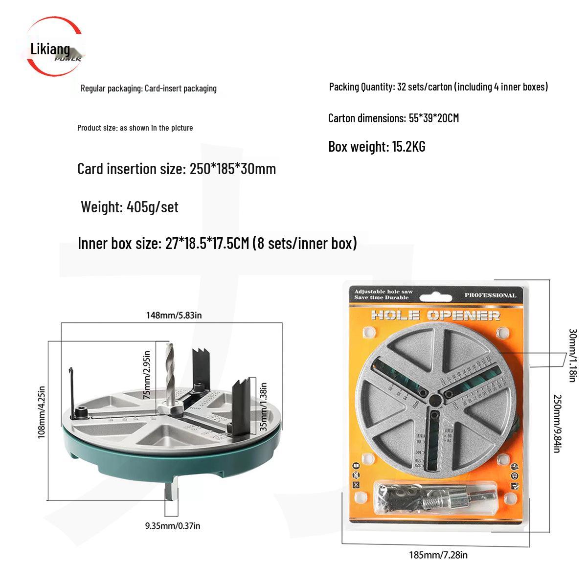 Adjustable Multifunctional Hole Opener (45-130mm) for Wood, Plasterboard, Plastic, and Aluminum Drilling
Adjustable Multifunctional Hole Opener (45-130mm) for Wood, Plasterboard, Plastic, and Aluminum Drilling