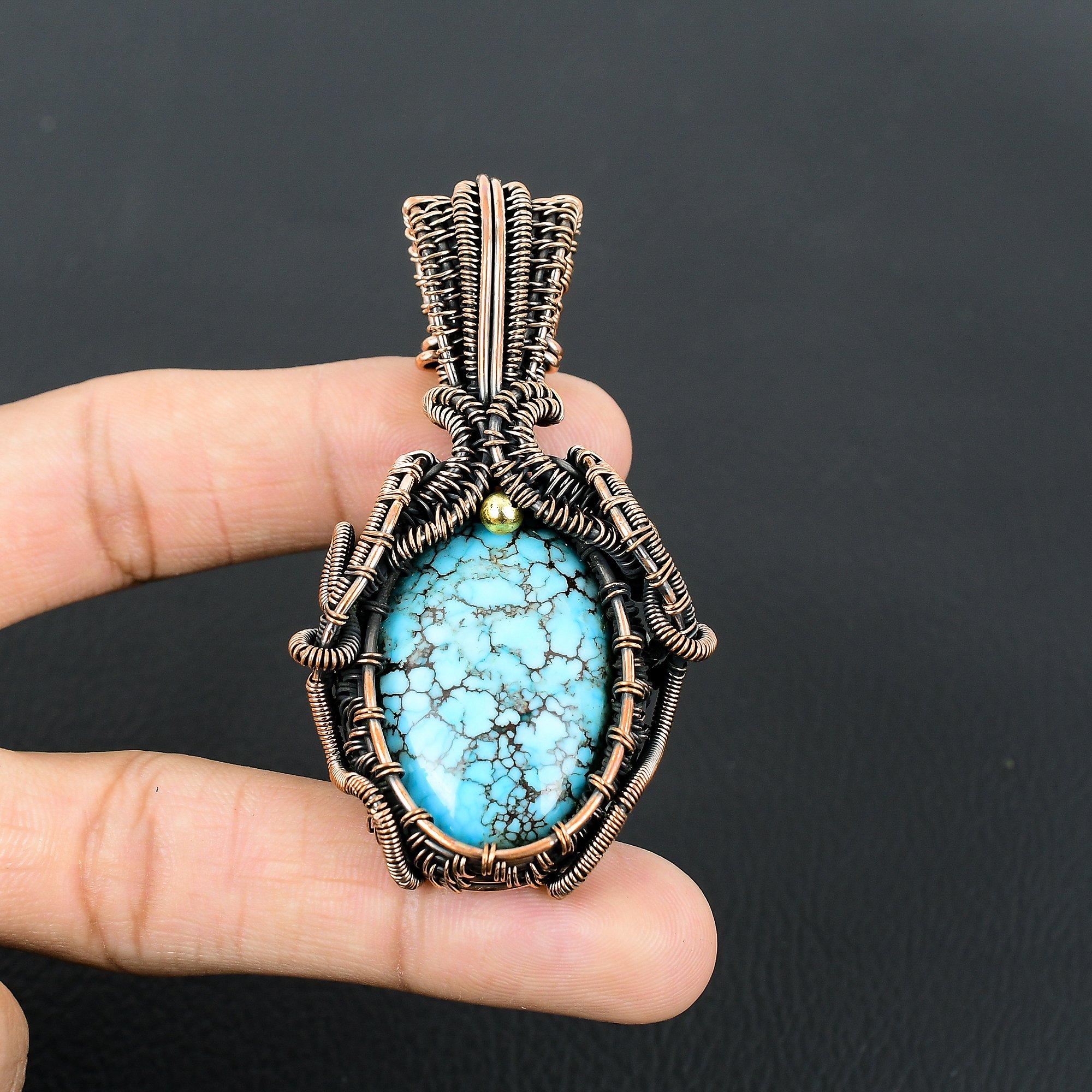 Драгоценный камень с бирюзой, подвеска ручной работы из чистой медной проволоки, обернутая замечательным ювелирным изделием 2.83 Inches синий
Драгоценный камень с бирюзой, подвеска ручной работы из чистой медной проволоки, обернутая замечательным ювелирным изделием 2.83 Inches синий