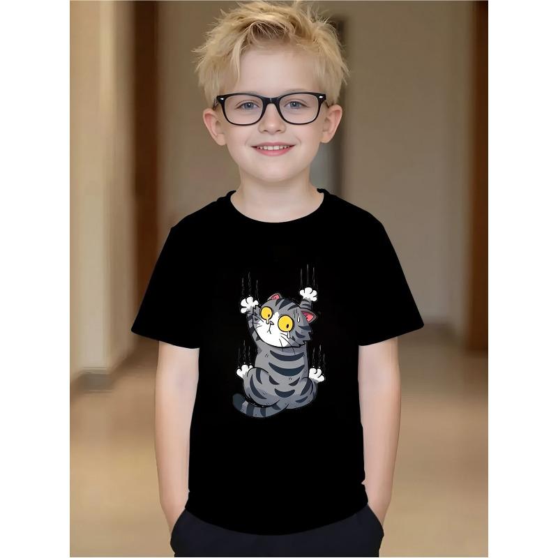 European sizes Playful Fluffy Gray Cat Print Polyester Kids T-Shirt - Breathable & Sweat-Wicking! White T-Shirt with Cute Fluffy Gray Cat 98cm чёрный
European sizes Playful Fluffy Gray Cat Print Polyester Kids T-Shirt - Breathable & Sweat-Wicking! White T-Shirt with Cute Fluffy Gray Cat 98cm чёрный