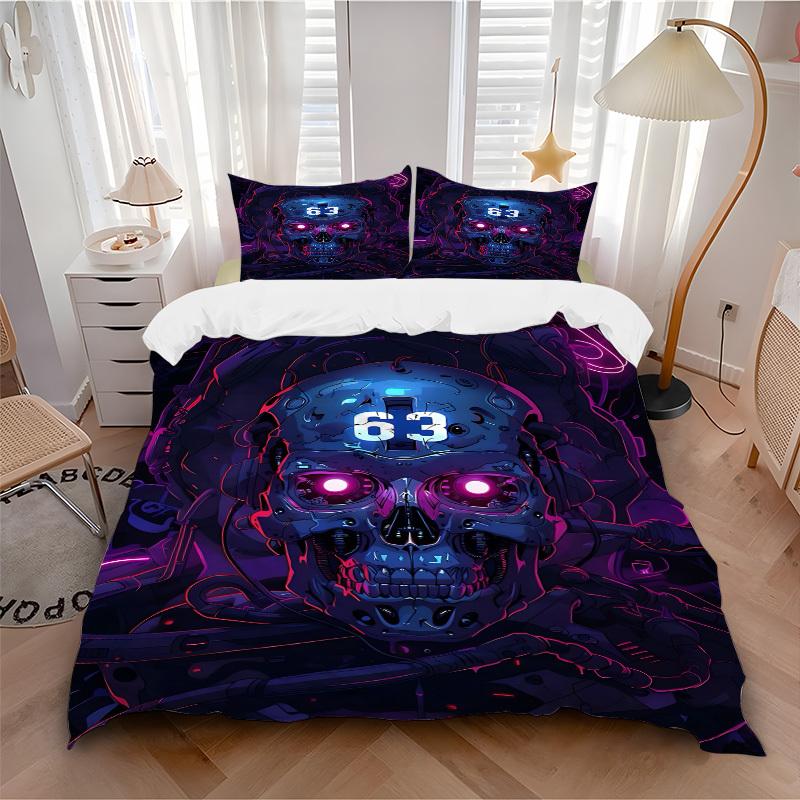 3pcs Cyberpunk Skull Bedding Set, Includes 1 Comforter + 2 Pillowcases, Without Pillow Inserts, Soft Comfortable, Lightweight Breathable093 135x200cm
3pcs Cyberpunk Skull Bedding Set, Includes 1 Comforter + 2 Pillowcases, Without Pillow Inserts, Soft Comfortable, Lightweight Breathable093 135x200cm