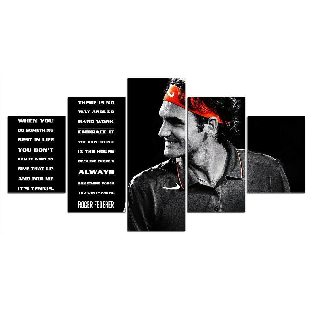 5Pcs Tennis Player Sport Quote Decor 5 Pieces Canvas Wall Poster HD Print No Framed 5 Panel Modern Abstract Pictures Paintings
5Pcs Tennis Player Sport Quote Decor 5 Pieces Canvas Wall Poster HD Print No Framed 5 Panel Modern Abstract Pictures Paintings