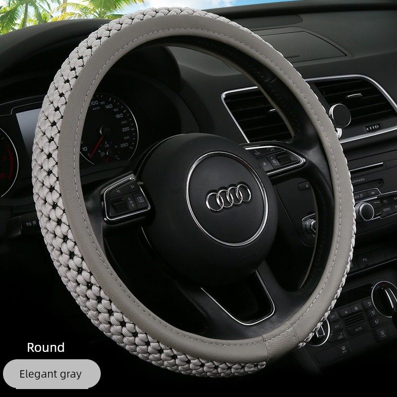 Steering Wheel Cover Summer Leather Ice Silk Non-Slip Sweat-Absorbent Breathable Men and Women Four Seasons Universal Car Steering Wheel Cover 38cm Elegant Gray Round
Steering Wheel Cover Summer Leather Ice Silk Non-Slip Sweat-Absorbent Breathable Men and Women Four Seasons Universal Car Steering Wheel Cover 38cm Elegant Gray Round
