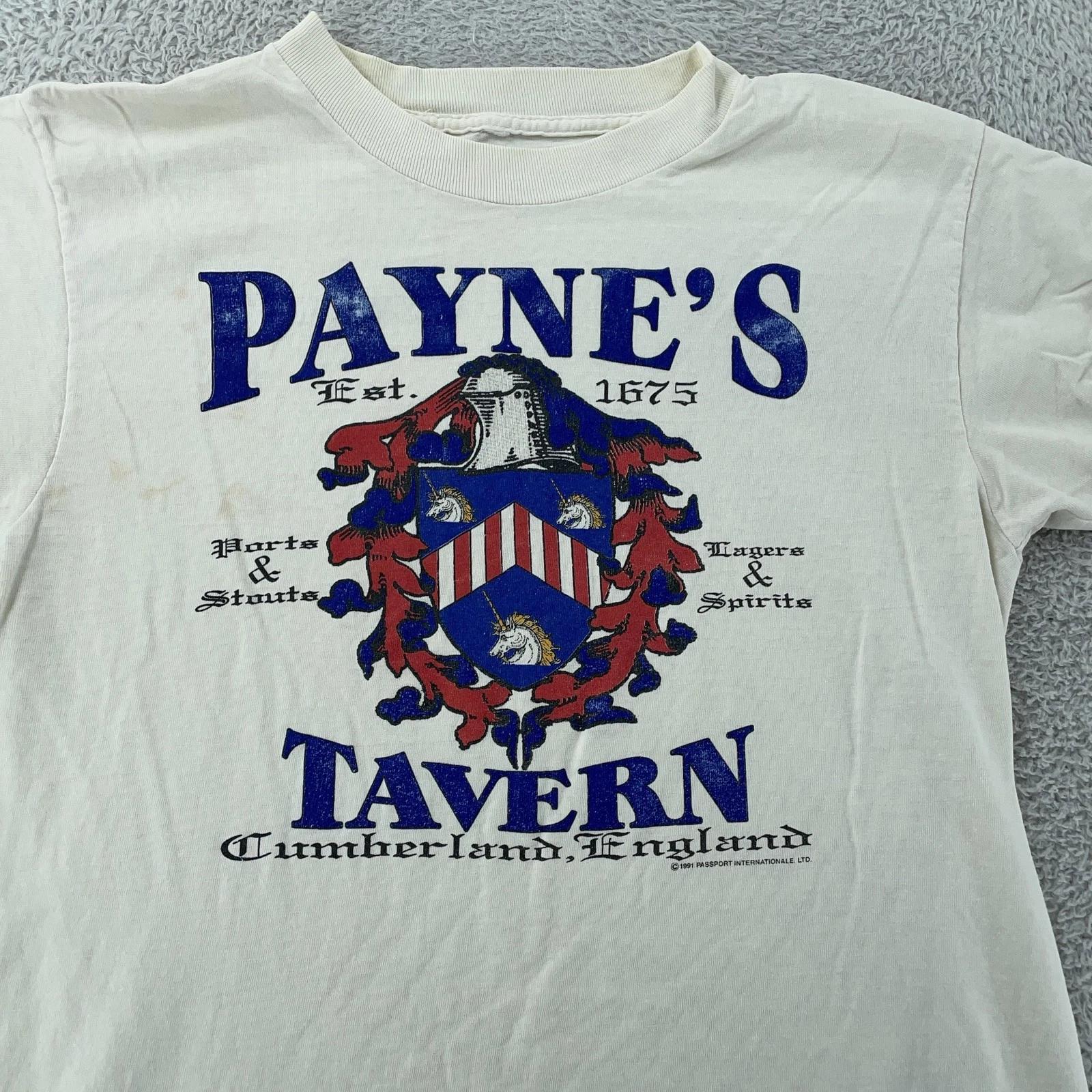 Vintage Payne s Tavern T-Shirt Medium Cumberland England Single Stitch Beer 90s L
Vintage Payne s Tavern T-Shirt Medium Cumberland England Single Stitch Beer 90s L