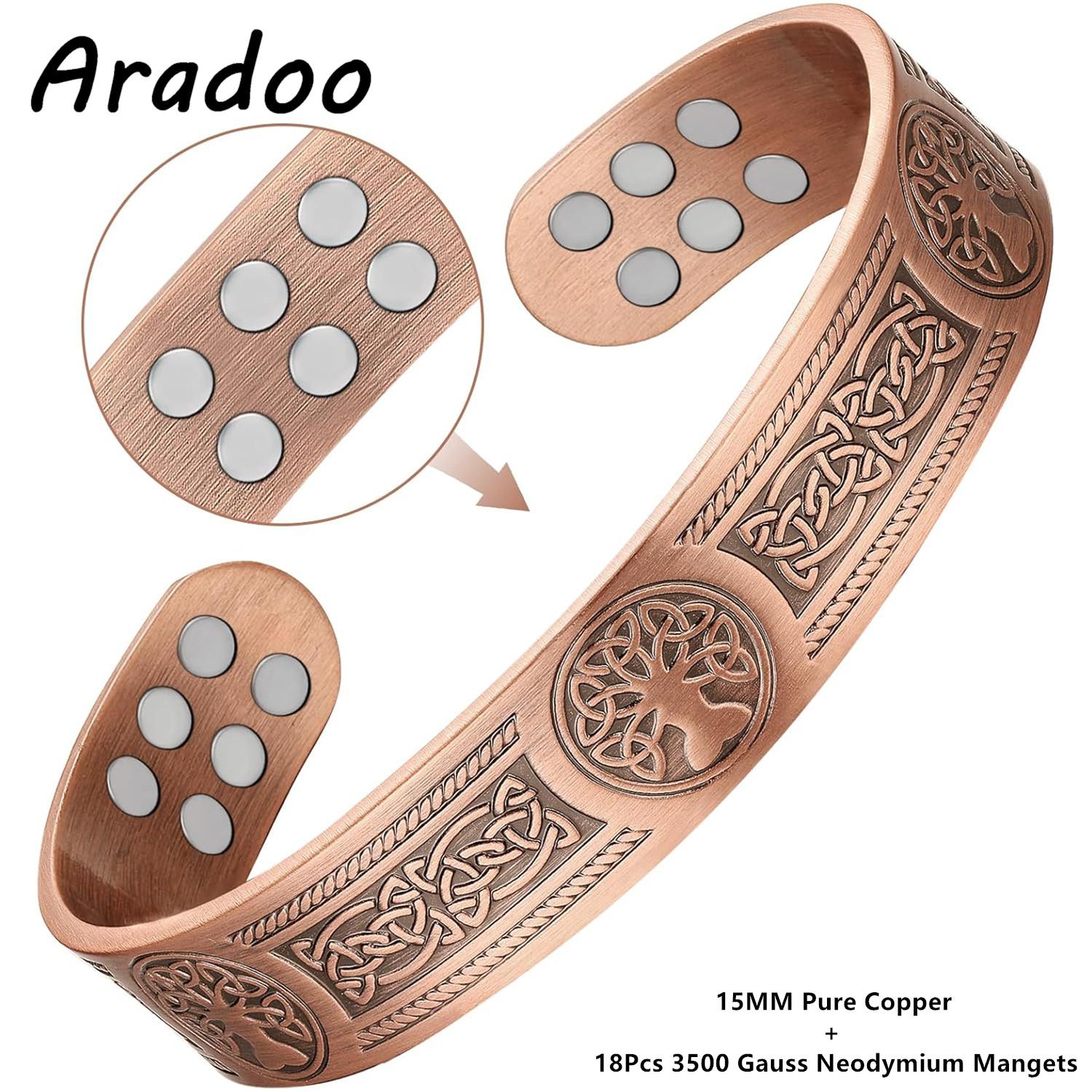 Tree of Life Premium Copper Bracelet for Men Women with 18pcs Strength Magnetic Cuff Bangle Jewelry with Gift Box
Tree of Life Premium Copper Bracelet for Men Women with 18pcs Strength Magnetic Cuff Bangle Jewelry with Gift Box