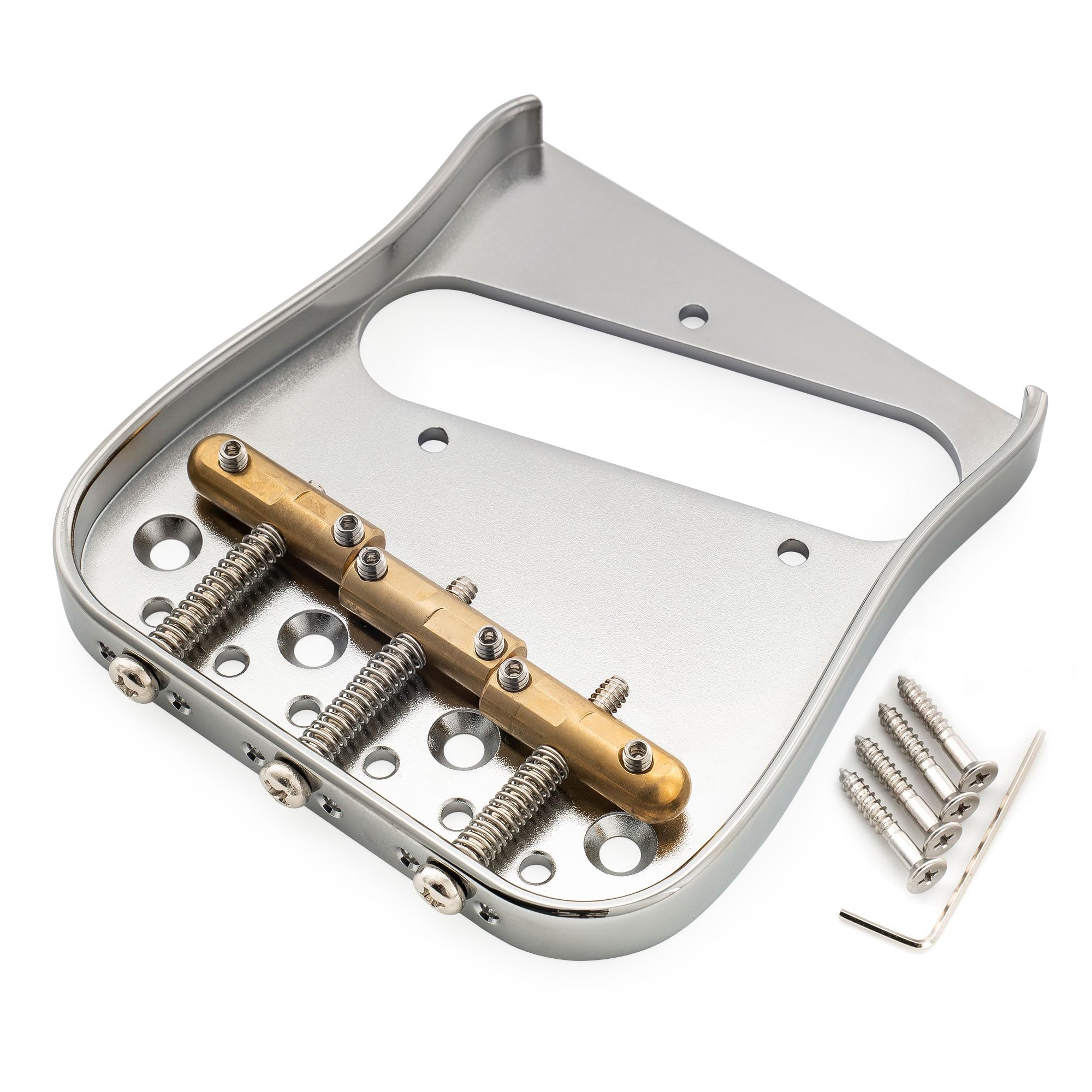 Musiclily Ultra Left-Handed 10.8mm Pitch Bent Telecaster Bridge with Brass Bullets and String Length Compensation 3-Way Saddles, Chrome, for TL Electr
Musiclily Ultra Left-Handed 10.8mm Pitch Bent Telecaster Bridge with Brass Bullets and String Length Compensation 3-Way Saddles, Chrome, for TL Electr