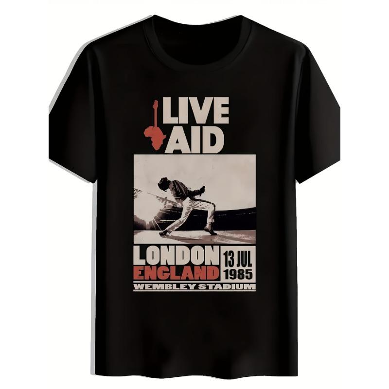 Мужская винтажная футболка с концерта Live Aid 85 Стадион Уэмбли Узор Смелая печать Фанаты классического рока 80-е Британский музыкальный сувенир -... S разноцветный
Мужская винтажная футболка с концерта Live Aid 85 Стадион Уэмбли Узор Смелая печать Фанаты классического рока 80-е Британский музыкальный сувенир -... S разноцветный