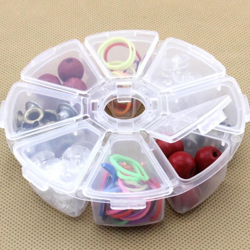 NEW Round 8 Compartment Storage box Transparent PP plastic box Bead Pills Objects Organizer Small Component Jewelry Tool Boxs
NEW Round 8 Compartment Storage box Transparent PP plastic box Bead Pills Objects Organizer Small Component Jewelry Tool Boxs