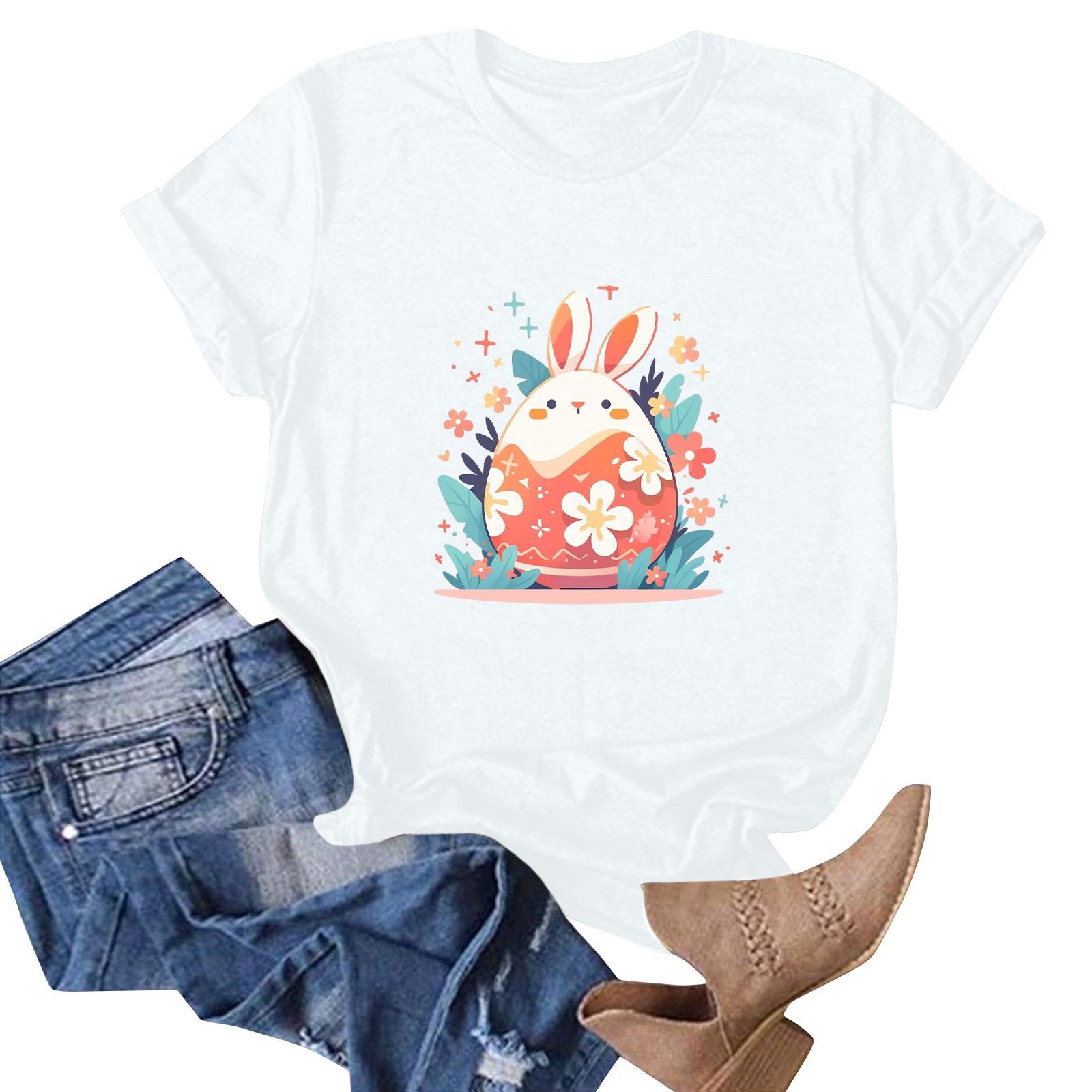 Женская футболка с коротким рукавом и принтом пасхального кролика XL белый
Женская футболка с коротким рукавом и принтом пасхального кролика XL белый