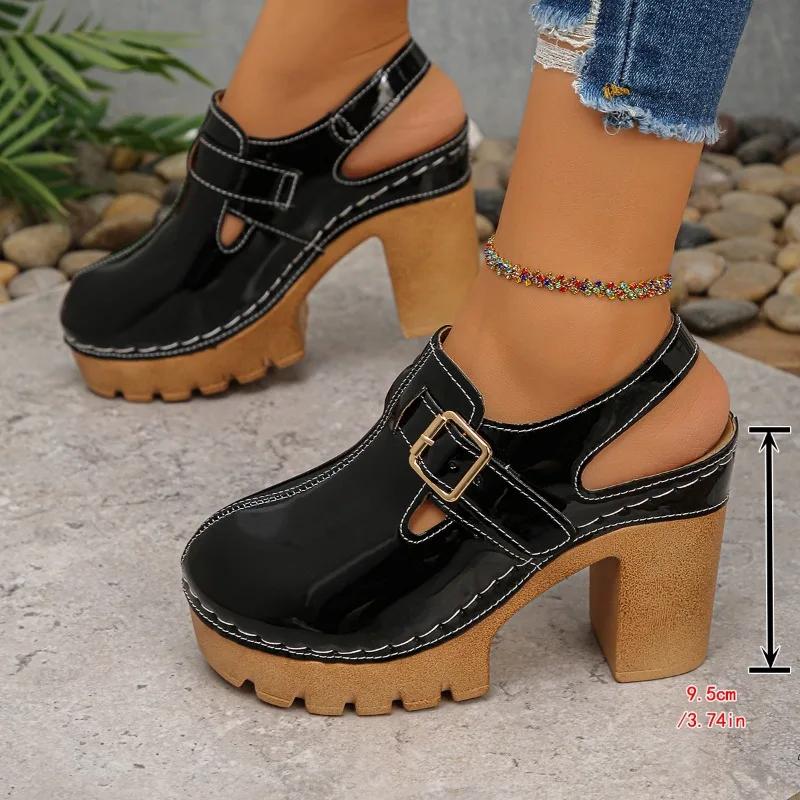 Sandals Women Plus Size Block Heel High Heel One Buckle Sandals Baotou Casual Fashion 43
Sandals Women Plus Size Block Heel High Heel One Buckle Sandals Baotou Casual Fashion 43