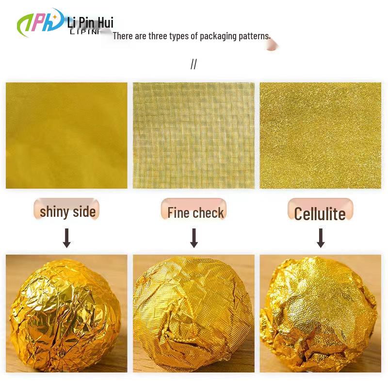 Gold Foil Sesame Chocolate Ball Wrapping Paper with Glossy Orange Peel Texture and Pu er Tea Pattern. 8x8cm Grid Gold 100 sheets
Gold Foil Sesame Chocolate Ball Wrapping Paper with Glossy Orange Peel Texture and Pu er Tea Pattern. 8x8cm Grid Gold 100 sheets