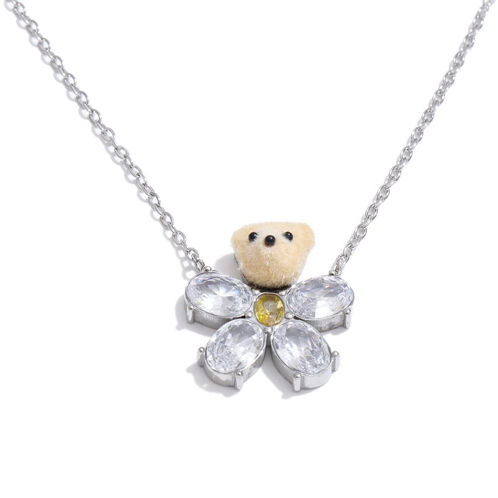Yhpup Cute Bear Cubic Zirconia Flower Pendant Necklace 2026 Stainless Steel Delicate Stylish High Quality Jewelry Gift for Girl
Yhpup Cute Bear Cubic Zirconia Flower Pendant Necklace 2026 Stainless Steel Delicate Stylish High Quality Jewelry Gift for Girl