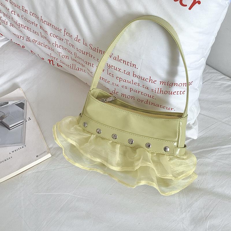 New Fresh and Sweet Style Versatile Handheld Shoulder Bag for Women, Korean Edition, Unique Design, Mesh Splicing Underarm Bag жовтий
New Fresh and Sweet Style Versatile Handheld Shoulder Bag for Women, Korean Edition, Unique Design, Mesh Splicing Underarm Bag жовтий