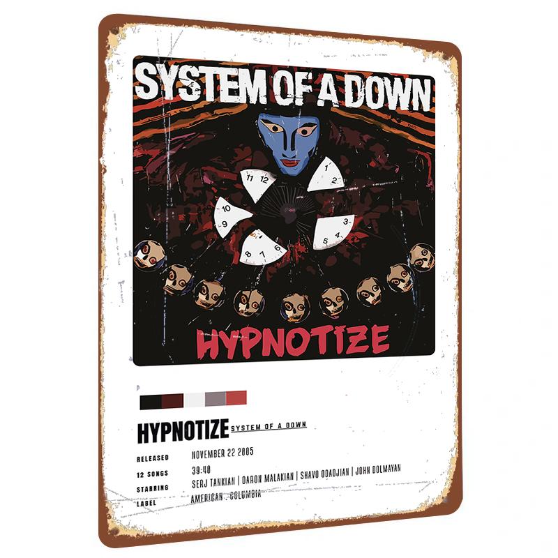 System of a Down Hypnotize Album Cover Art Metal Tin Sign Vintage Music Decor Wall Hanging 20x30cm(7.8x11.8inch)
System of a Down Hypnotize Album Cover Art Metal Tin Sign Vintage Music Decor Wall Hanging 20x30cm(7.8x11.8inch)
