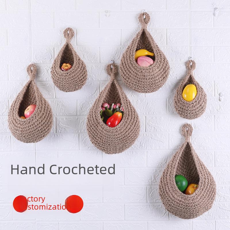 Handmade Cotton Rope Bird s Nest Wall Hanging: Kitchen Hemp Rope Storage Net, Water Drop Fruit Basket. Mini 14x15cm (Height 20cm)
Handmade Cotton Rope Bird s Nest Wall Hanging: Kitchen Hemp Rope Storage Net, Water Drop Fruit Basket. Mini 14x15cm (Height 20cm)