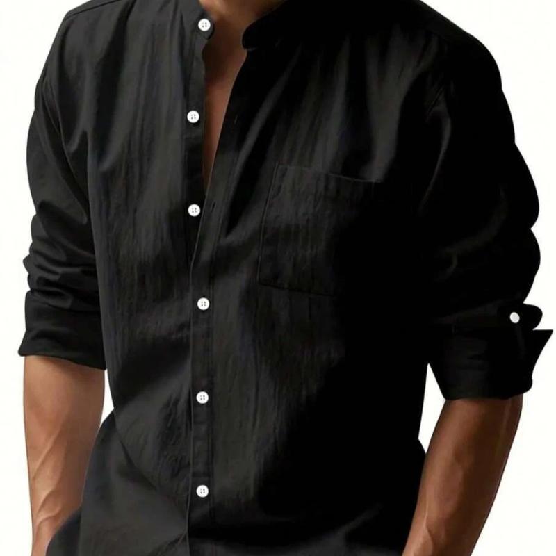 Spring Autumn Men s Cotton Linen Long Sleeve Button Up Shirt Vacation Casual Breathable Top M чёрный
Spring Autumn Men s Cotton Linen Long Sleeve Button Up Shirt Vacation Casual Breathable Top M чёрный