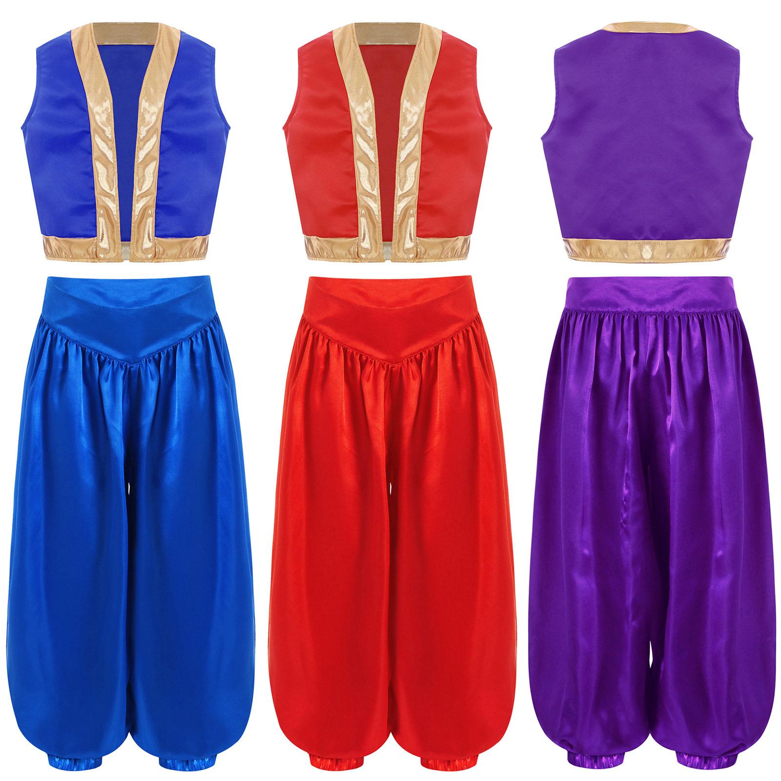 2Pcs Kids Girls Boys Halloween Game Character Cosplay Costume Arabian Costume Loose Vest with Wide-Leg Satin Bloomers Set Dress Up Costume 5-6 Years синій
2Pcs Kids Girls Boys Halloween Game Character Cosplay Costume Arabian Costume Loose Vest with Wide-Leg Satin Bloomers Set Dress Up Costume 5-6 Years синій