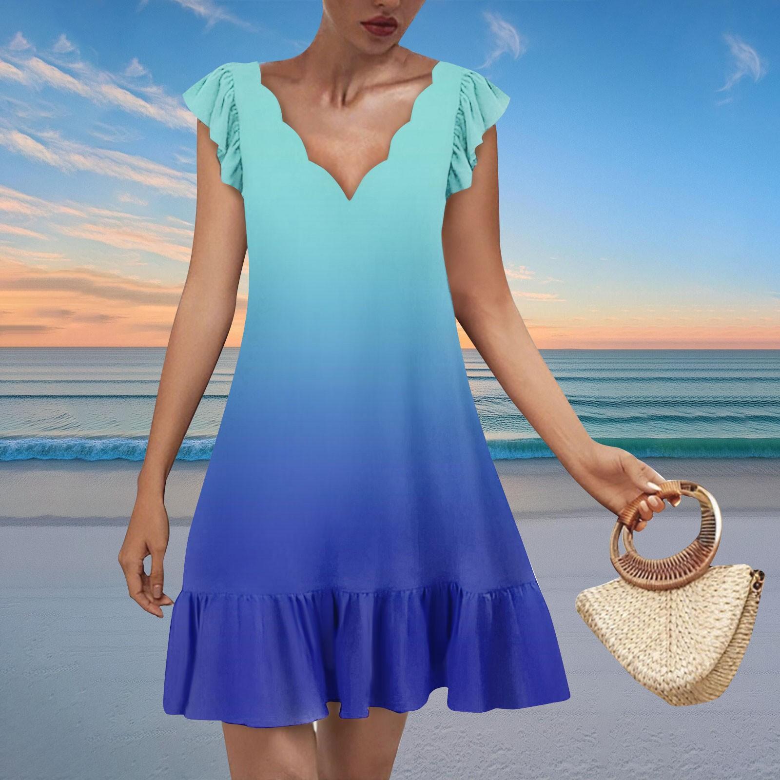 Женское модное повседневное платье с V-образным вырезом, волнистым краем и градиентным принтом, с короткими рукавами L
Женское модное повседневное платье с V-образным вырезом, волнистым краем и градиентным принтом, с короткими рукавами L