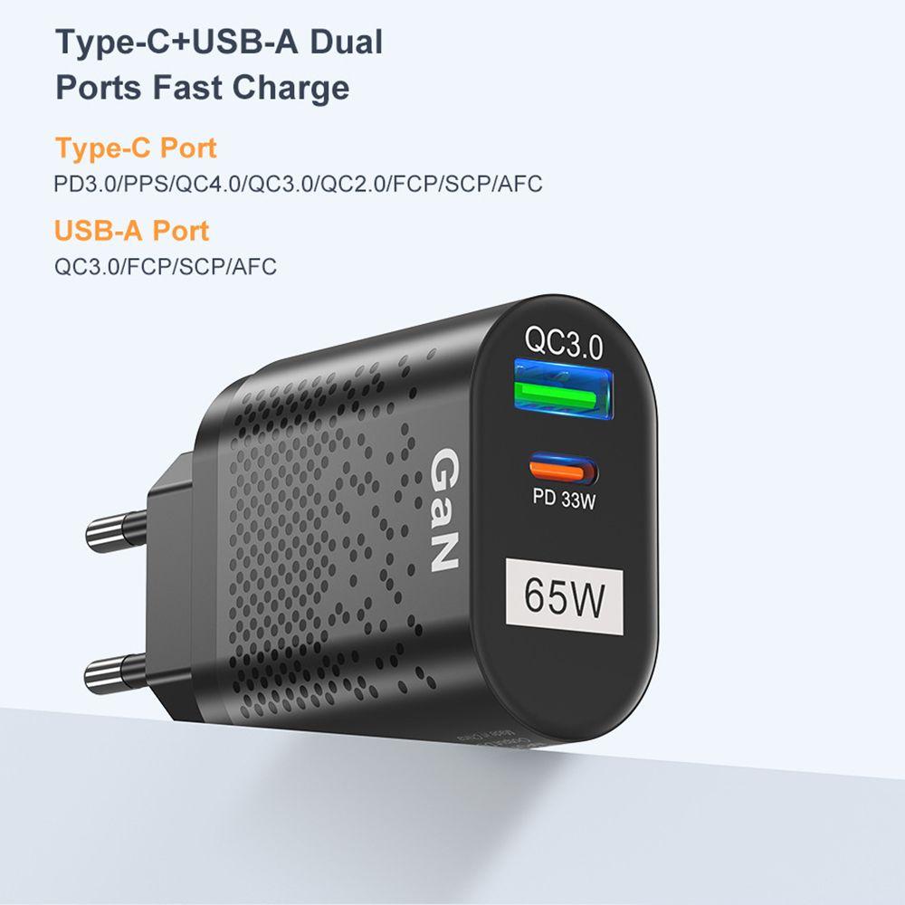 Аксессуары Адаптер для зарядки QC3.0 с двумя портами типа C Быстрое зарядное устройство GaN мощностью 65 Вт
Аксессуары Адаптер для зарядки QC3.0 с двумя портами типа C Быстрое зарядное устройство GaN мощностью 65 Вт