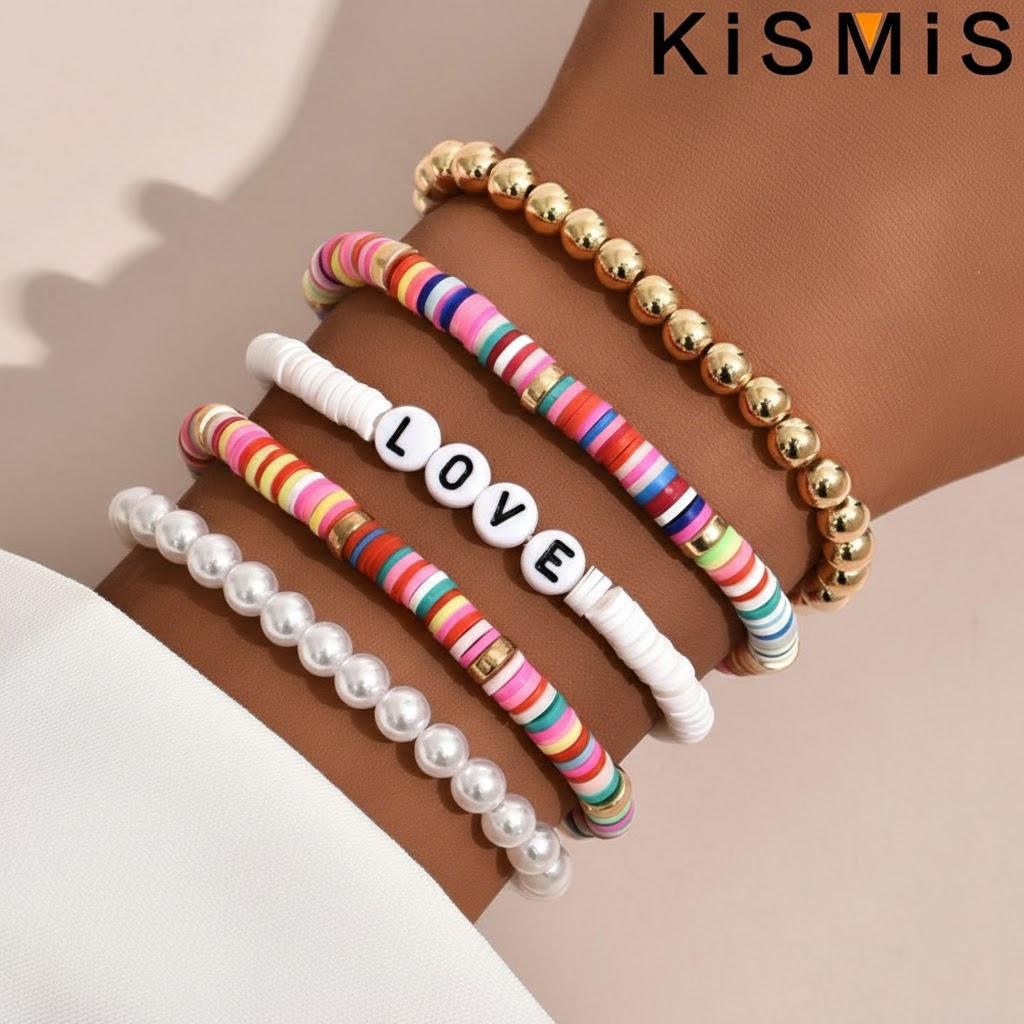 5Pcs Colorful Clay Bracelets for Women Beach Charm Elastic Soft Pottery Boho Style Jewelry Set
5Pcs Colorful Clay Bracelets for Women Beach Charm Elastic Soft Pottery Boho Style Jewelry Set