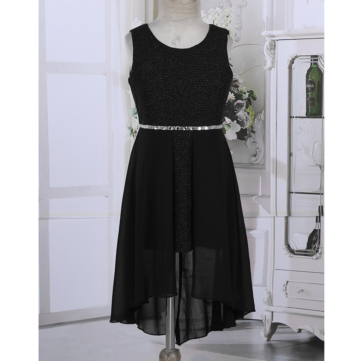 Детское шифоновое платье с блестящими стразами на талии для девочек, платье с цветочным узором для девочек, пышное свадебное бальное платье на день рождения 12-14 Years чёрный