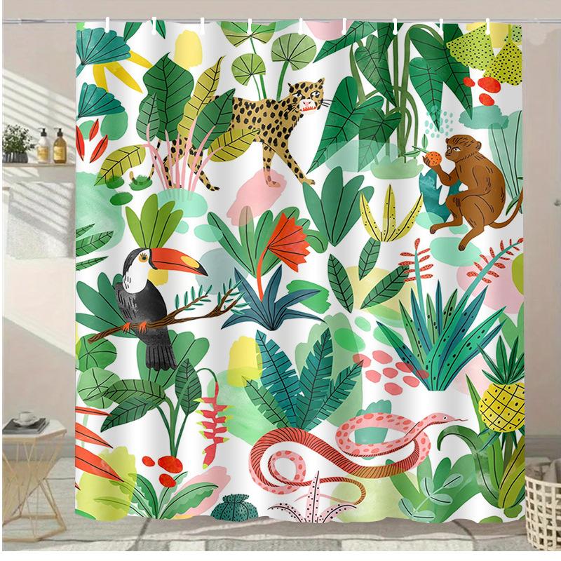 Jungle Animals Washable Dirt-Resistant Shower Curtain Shower Head Waterproof Polyester Bath Curtain For Home Decor Accessories W60H190(CM)-1 Pcs
Jungle Animals Washable Dirt-Resistant Shower Curtain Shower Head Waterproof Polyester Bath Curtain For Home Decor Accessories W60H190(CM)-1 Pcs