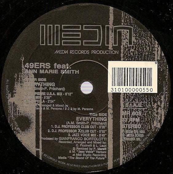 12inch Record 49ERS, ANN-MARIE SMITH - Everything MR605 Media Records 1993 Italy Dance & Electronica Used
12inch Record 49ERS, ANN-MARIE SMITH - Everything MR605 Media Records 1993 Italy Dance & Electronica Used