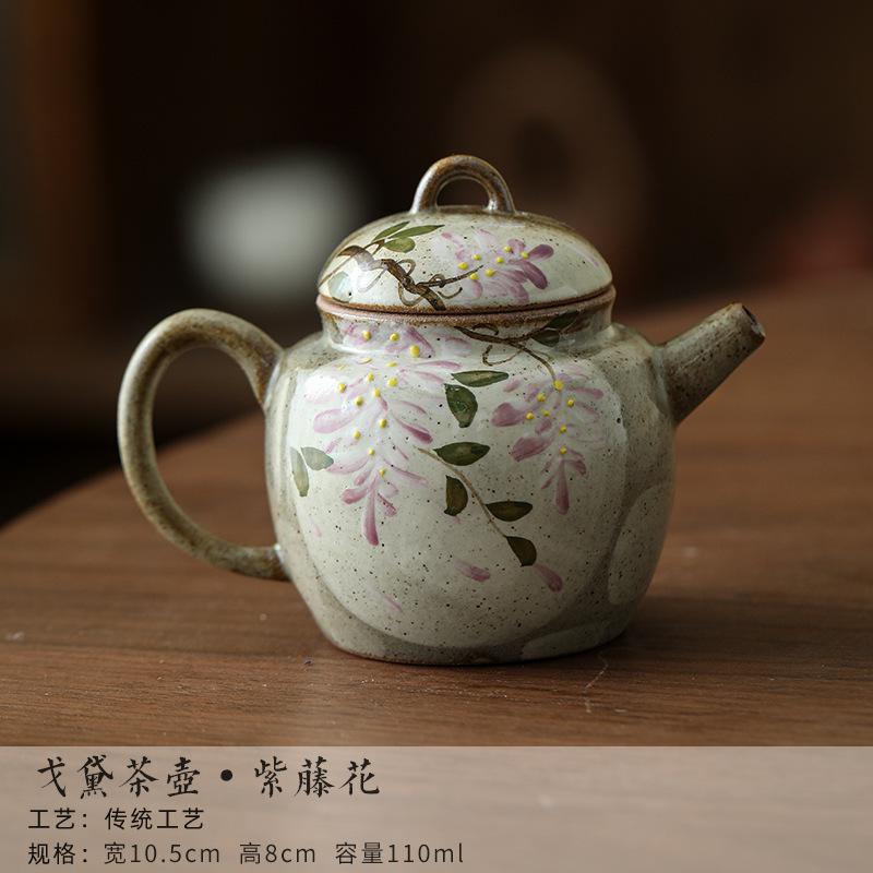 Hand-painted Wisteria Camellia Teapot Vintage Tea Infuser Pot Tea Maker Kettle With Ball Hole For Tea Accessories Collection
Hand-painted Wisteria Camellia Teapot Vintage Tea Infuser Pot Tea Maker Kettle With Ball Hole For Tea Accessories Collection