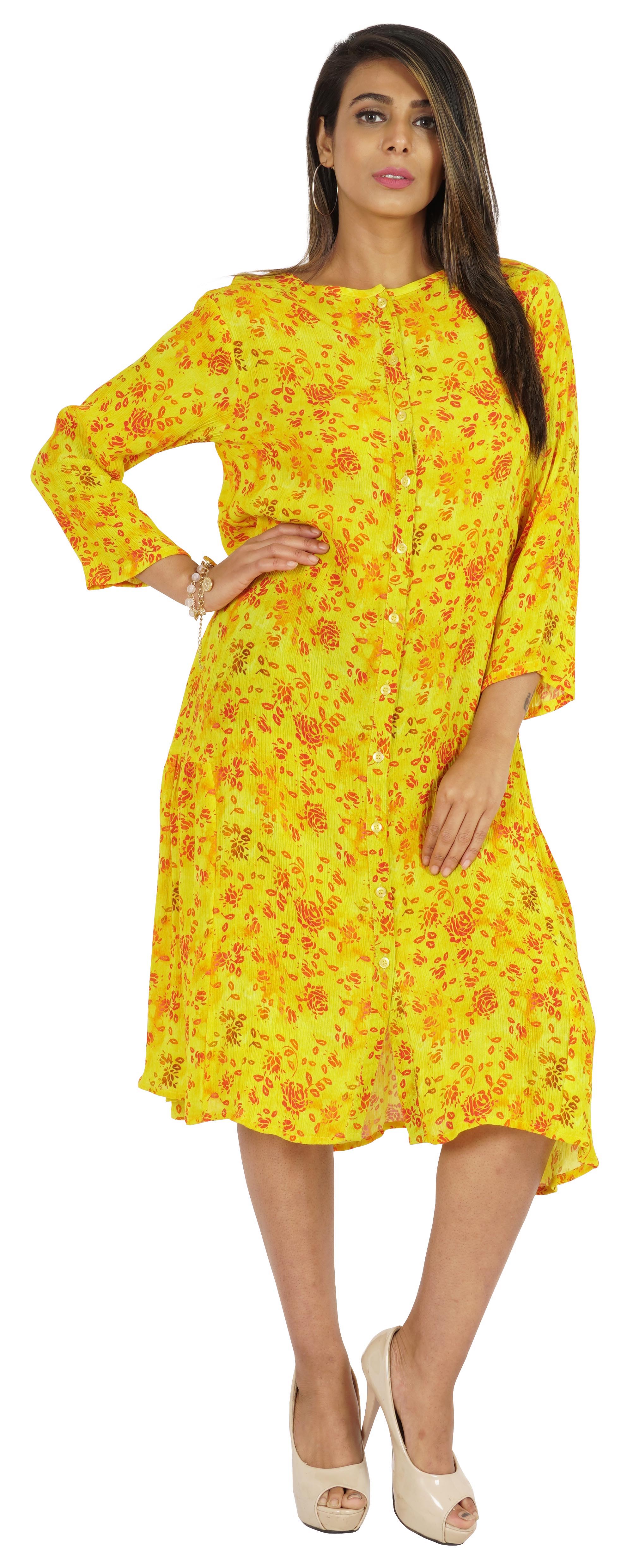 Bimba Printed Flared Midi Dress For Women Rayon Crepe Casual Summer Dress XXL жовтий
Bimba Printed Flared Midi Dress For Women Rayon Crepe Casual Summer Dress XXL жовтий