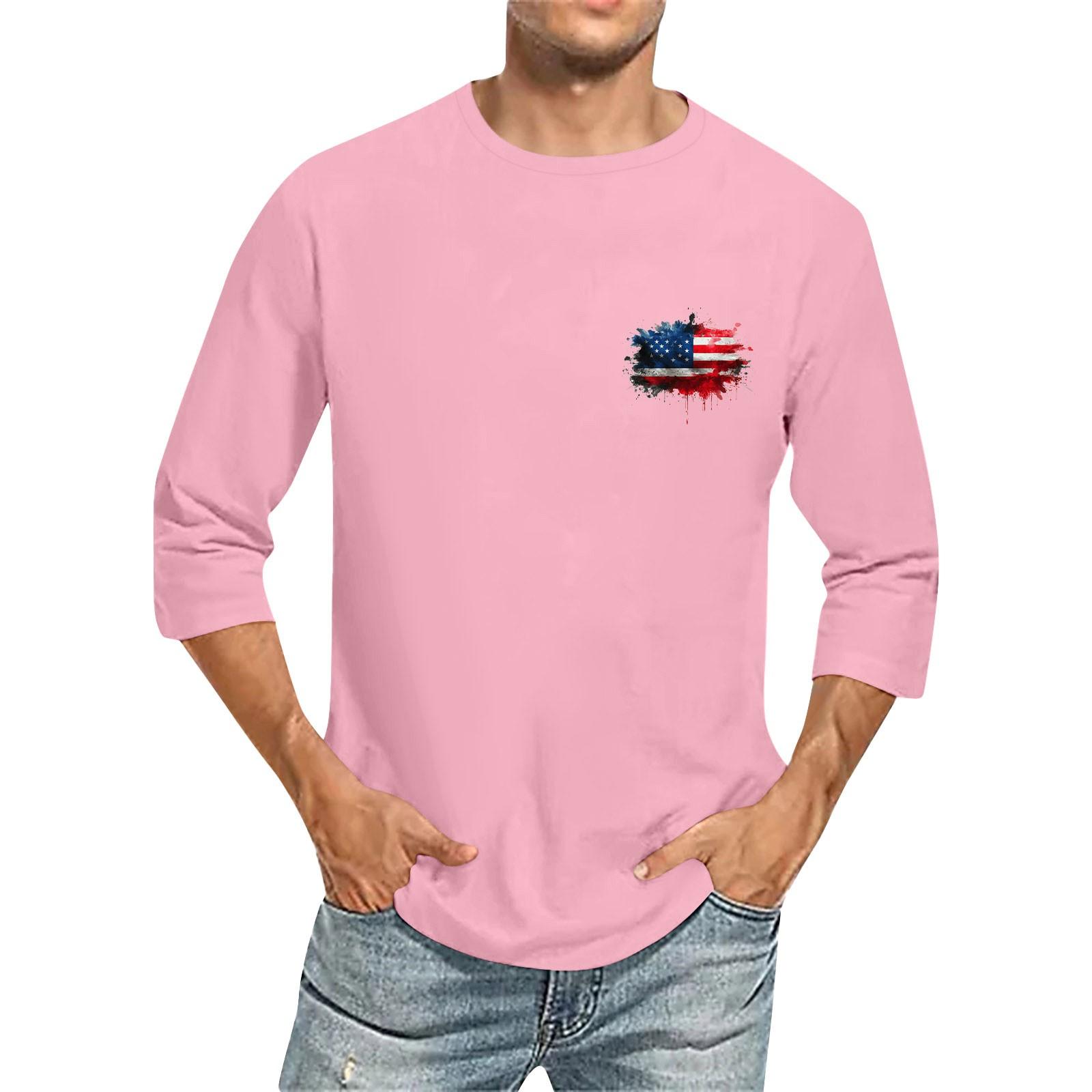 Men S Round Neck Three-Quarters Sleeve Top Casual Fashion T-Shirt XL рожевий
Men S Round Neck Three-Quarters Sleeve Top Casual Fashion T-Shirt XL рожевий