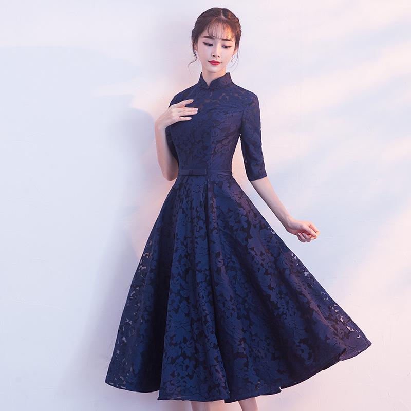 Evening dress new spring medium and long navy blue party dress dress dress looks thin XXL Темно-синій
Evening dress new spring medium and long navy blue party dress dress dress looks thin XXL Темно-синій