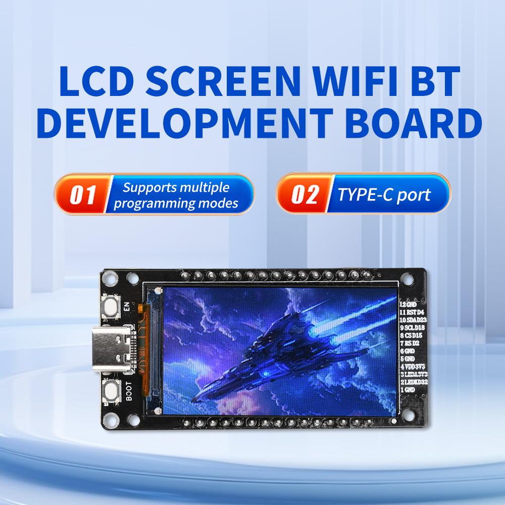 Модуль Bluetooth ESP32 WiFi+BT+BLE MCU Плата розвитку 1,4/1,9-дюймовий РК-екран Type-C інтерфейс Електронний бездротовий модуль
Модуль Bluetooth ESP32 WiFi+BT+BLE MCU Плата розвитку 1,4/1,9-дюймовий РК-екран Type-C інтерфейс Електронний бездротовий модуль
