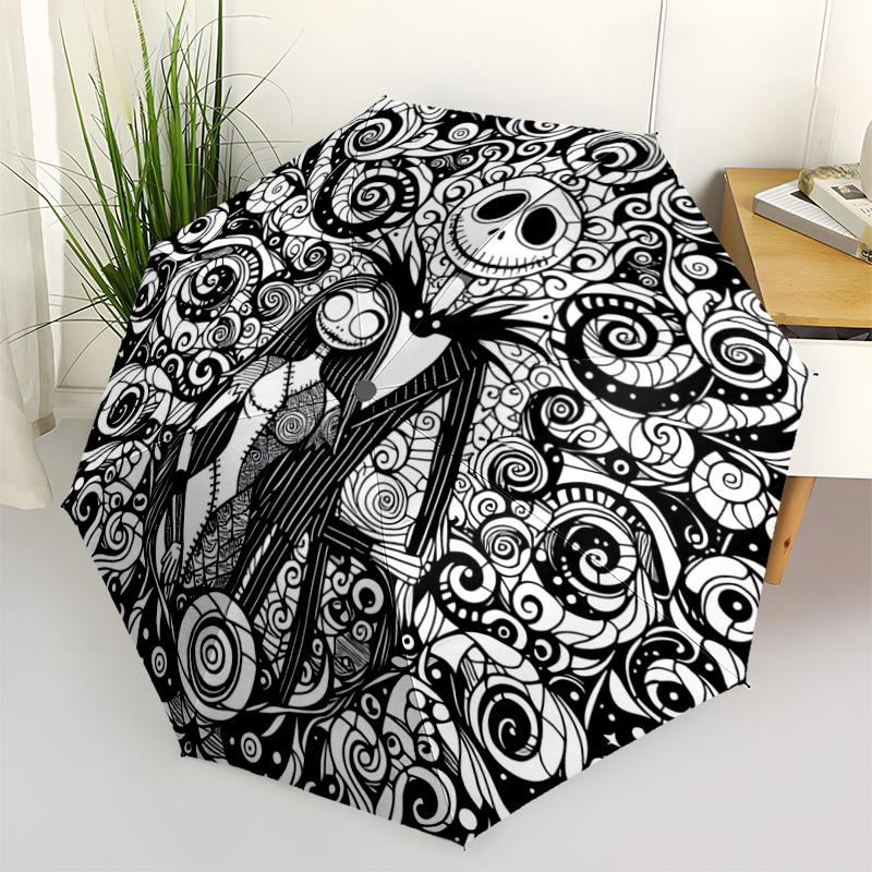 1pc Nightmare Before Christmas Jack & Sally Mandala Design Automatic Opening Umbrella - Portable Folding Design, 8-Bone Iron Frame Outdoor U
1pc Nightmare Before Christmas Jack & Sally Mandala Design Automatic Opening Umbrella - Portable Folding Design, 8-Bone Iron Frame Outdoor U