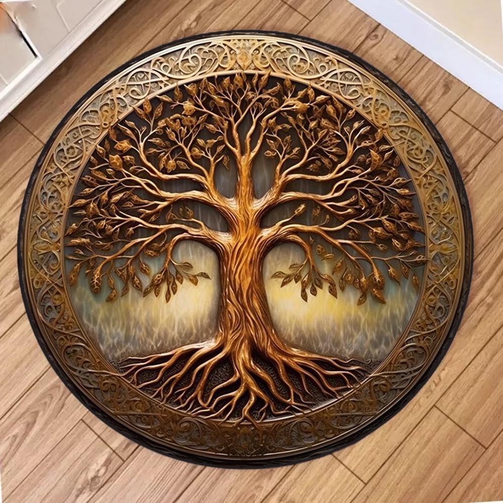 Tree of Life Round Rug Retro Home Decor Circle Carpet Soft Non-slip Floor Mat for Living Room Bedroom Yoga Meditation Room Decor 60cmx60cm
Tree of Life Round Rug Retro Home Decor Circle Carpet Soft Non-slip Floor Mat for Living Room Bedroom Yoga Meditation Room Decor 60cmx60cm