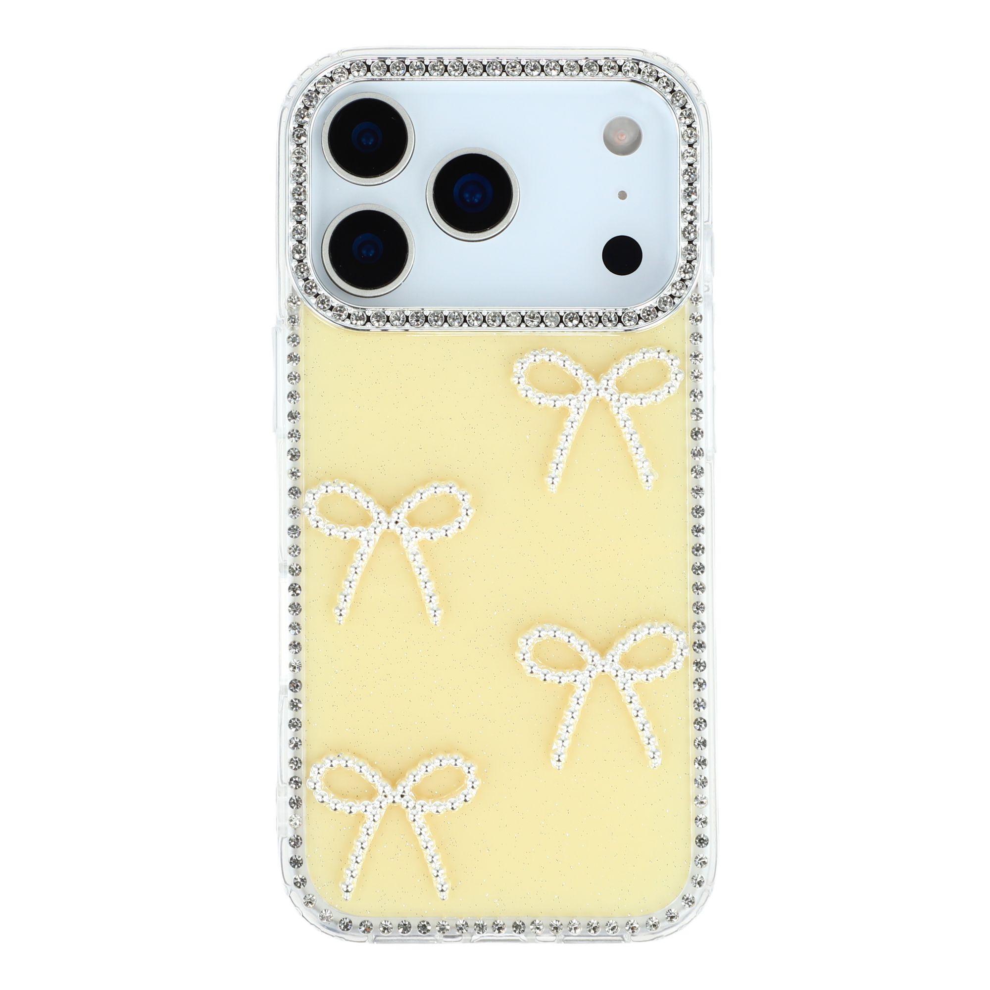For iPhone 17 Pro Max Case Rhinestone Edge Butterfly Bow Decor TPU+PC IMD Phone Cover
For iPhone 17 Pro Max Case Rhinestone Edge Butterfly Bow Decor TPU+PC IMD Phone Cover