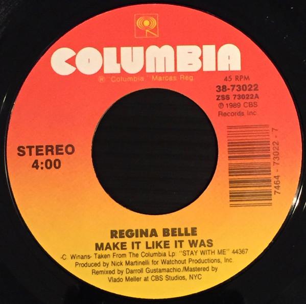 7inch Record REGINA BELLE - Make It Like It Was 3873022 Columbia 1989 US Soul/Funk Used
7inch Record REGINA BELLE - Make It Like It Was 3873022 Columbia 1989 US Soul/Funk Used