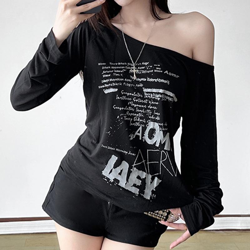 Printed Diagonal Collar Loose Long-sleeved Personalized Versatile and Thin Top L чорний
Printed Diagonal Collar Loose Long-sleeved Personalized Versatile and Thin Top L чорний