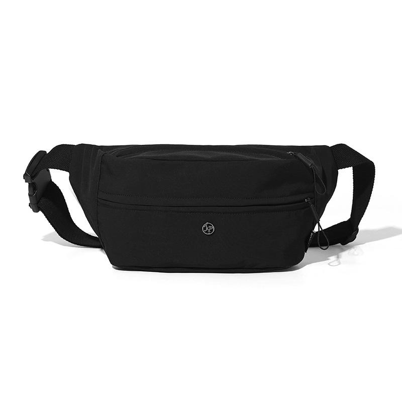 Велосипедная нагрудная сумка, однотонная поясная сумка, сумка через плечо большой емкости для активного отдыха чёрный