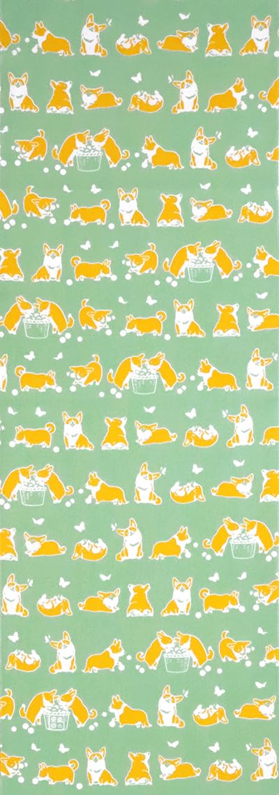 Dyeing Anbo Tenugui Corgi Authentic Dyed Cotton Tokuoka Made in Japan 35cm x 100cm Playful Green 100% зелений
Dyeing Anbo Tenugui Corgi Authentic Dyed Cotton Tokuoka Made in Japan 35cm x 100cm Playful Green 100% зелений