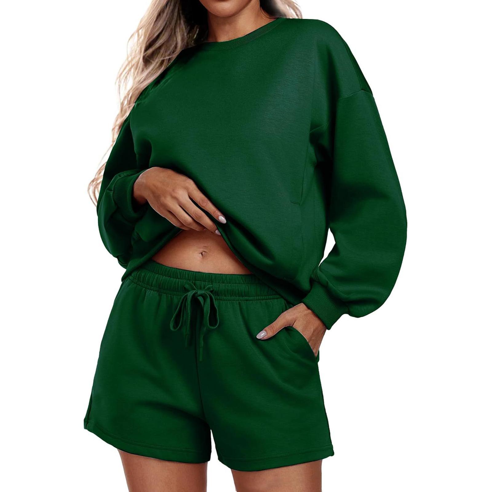 Women s Fashion Sportswear Casual Long-Sleeved Pullover Sweatshirt Drawstring Shorts Set XL
Women s Fashion Sportswear Casual Long-Sleeved Pullover Sweatshirt Drawstring Shorts Set XL