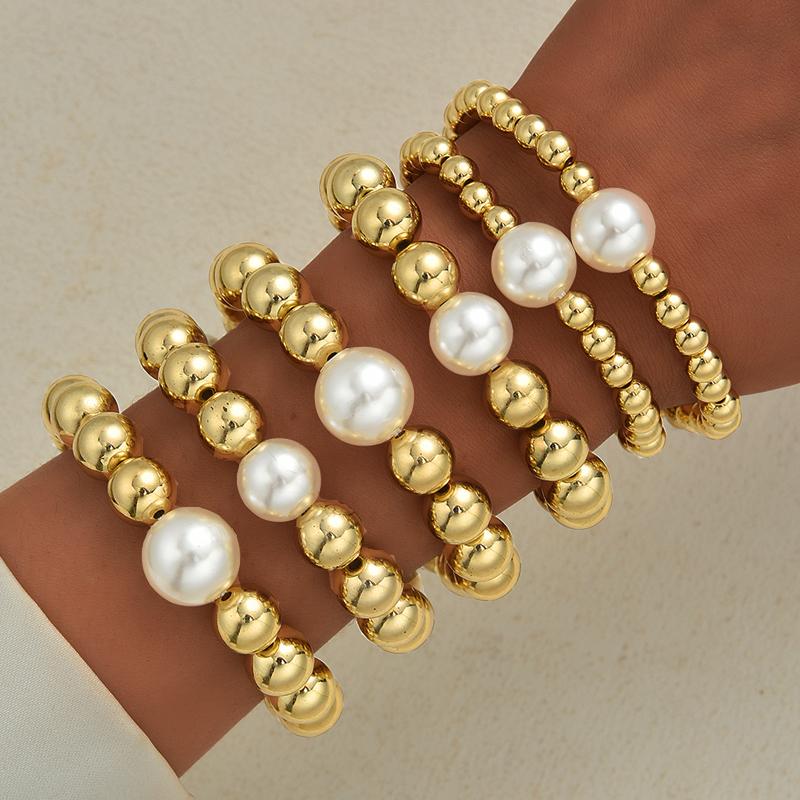 6pcs Bohemian Pearl Stackable Beaded Bracelets Set Vintage Chunky Gold Color Geometric Multilayer Elastic Bracelets Daily Wear
6pcs Bohemian Pearl Stackable Beaded Bracelets Set Vintage Chunky Gold Color Geometric Multilayer Elastic Bracelets Daily Wear