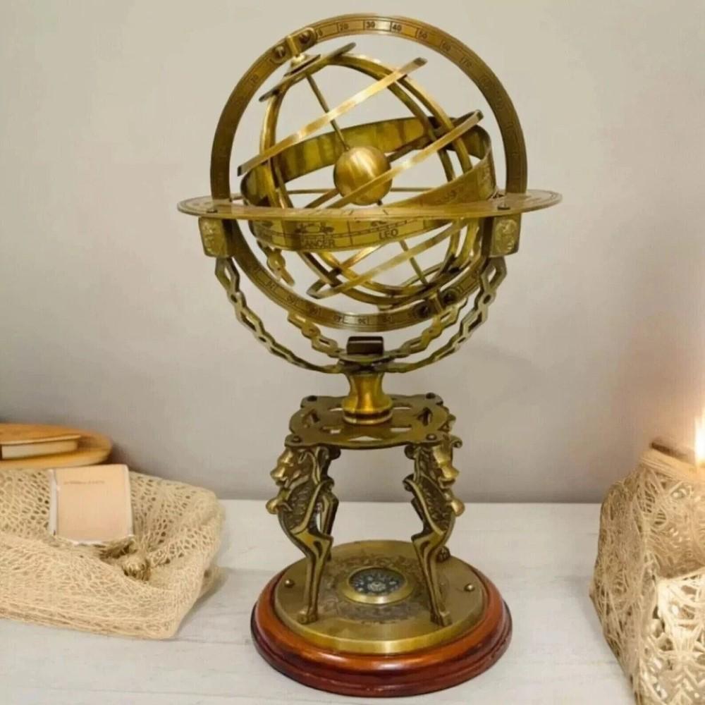 Solid Brass Armillary 18 Sphere World Globe Desktop Table Decor Lion Armillary M аеро
Solid Brass Armillary 18 Sphere World Globe Desktop Table Decor Lion Armillary M аеро