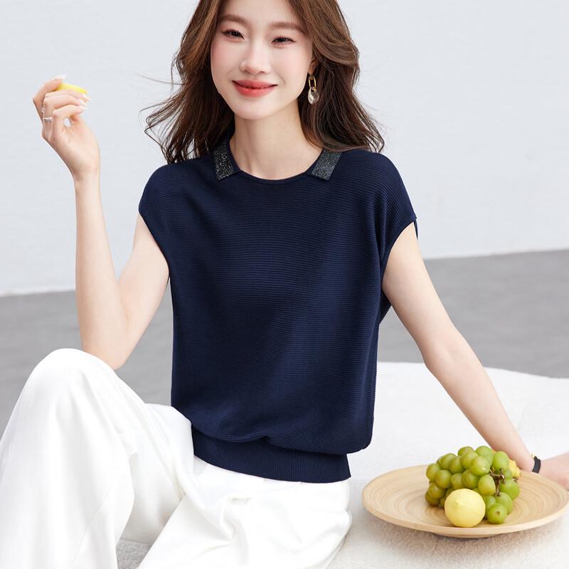 Srcr Women s Textured Knit V-Neck Short Sleeve T-Shirt with Mulberry Silk L
Srcr Women s Textured Knit V-Neck Short Sleeve T-Shirt with Mulberry Silk L