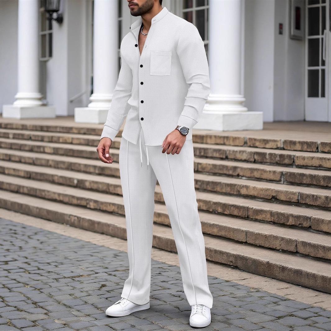 Men s European Autumn Waffle Knit Stand Collar Cardigan & Long Pants Set Medium білий
Men s European Autumn Waffle Knit Stand Collar Cardigan & Long Pants Set Medium білий