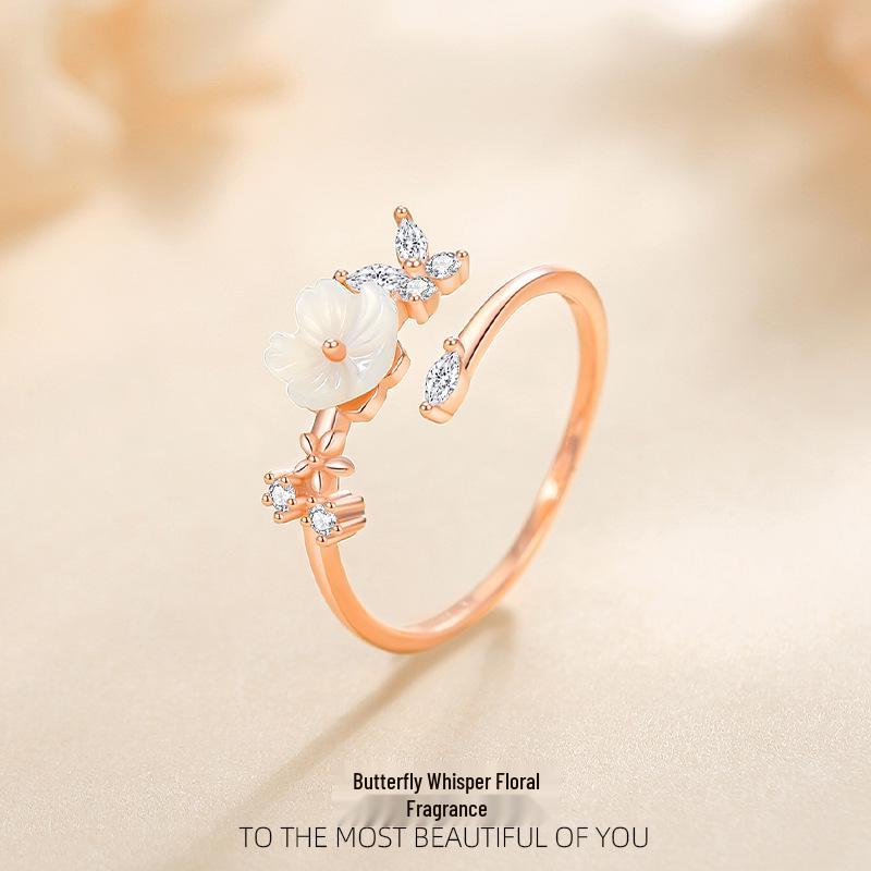 Korean Style S925 Silver Flower & Butterfly Ring - Fresh Shell Design for Women, Fashionable INS Style, Ideal for Index Finger. Adjustable
Korean Style S925 Silver Flower & Butterfly Ring - Fresh Shell Design for Women, Fashionable INS Style, Ideal for Index Finger. Adjustable