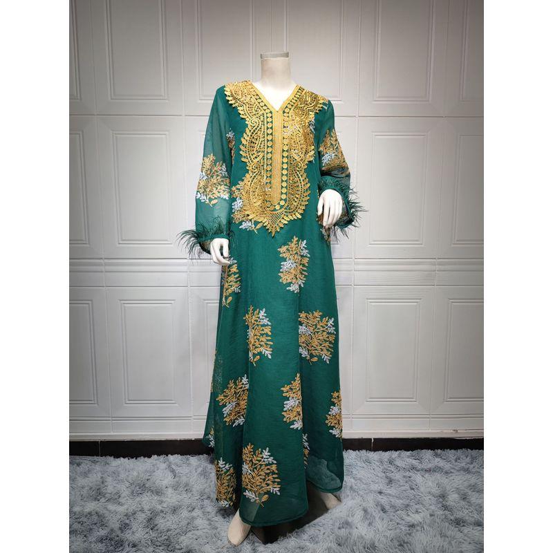 New Arrival Ethnic Style Embroidered Feather Dress Dress Ethnic Style Embroidered Dress Green S
New Arrival Ethnic Style Embroidered Feather Dress Dress Ethnic Style Embroidered Dress Green S