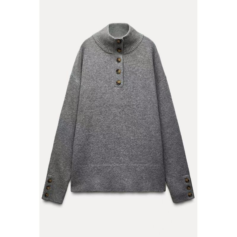 Fashion Wind Fashion Stripes Stand Collar Long Sleeves Sweater Casual Sweater Knitted Striped Sweater Grey S
Fashion Wind Fashion Stripes Stand Collar Long Sleeves Sweater Casual Sweater Knitted Striped Sweater Grey S