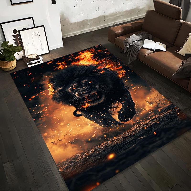 Fiery Lion Pattern Carpet with Bold Dark Colors for Home Decor Suitable for use as an anti-slip for living room bedroom sofas 40x60cm( 15x23in )
Fiery Lion Pattern Carpet with Bold Dark Colors for Home Decor Suitable for use as an anti-slip for living room bedroom sofas 40x60cm( 15x23in )
