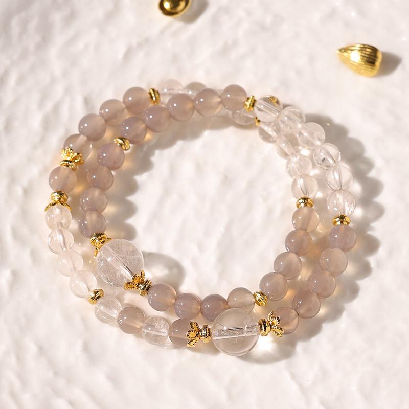 Lucky Yellow Crystal Double Circle Bracelet for Women, New Chinese Style Red Agate High-End Beaded Versatile Crystal Bracelet Jewelry 『Moonlight Weaving』Du
Lucky Yellow Crystal Double Circle Bracelet for Women, New Chinese Style Red Agate High-End Beaded Versatile Crystal Bracelet Jewelry 『Moonlight Weaving』Du